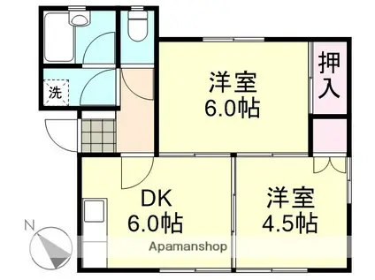 コアSK(2DK/1階)の間取り写真