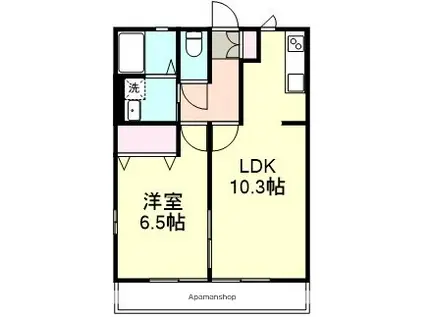 コーポアイビー(1LDK/2階)の間取り写真
