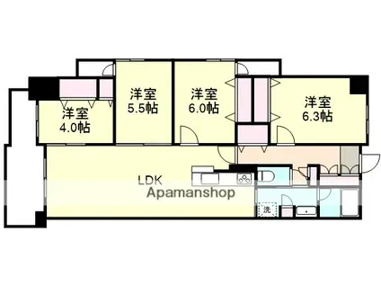 PIER倉敷(4LDK/4階)の間取り写真