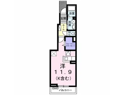 エム・トリトン(1K/1階)の間取り写真