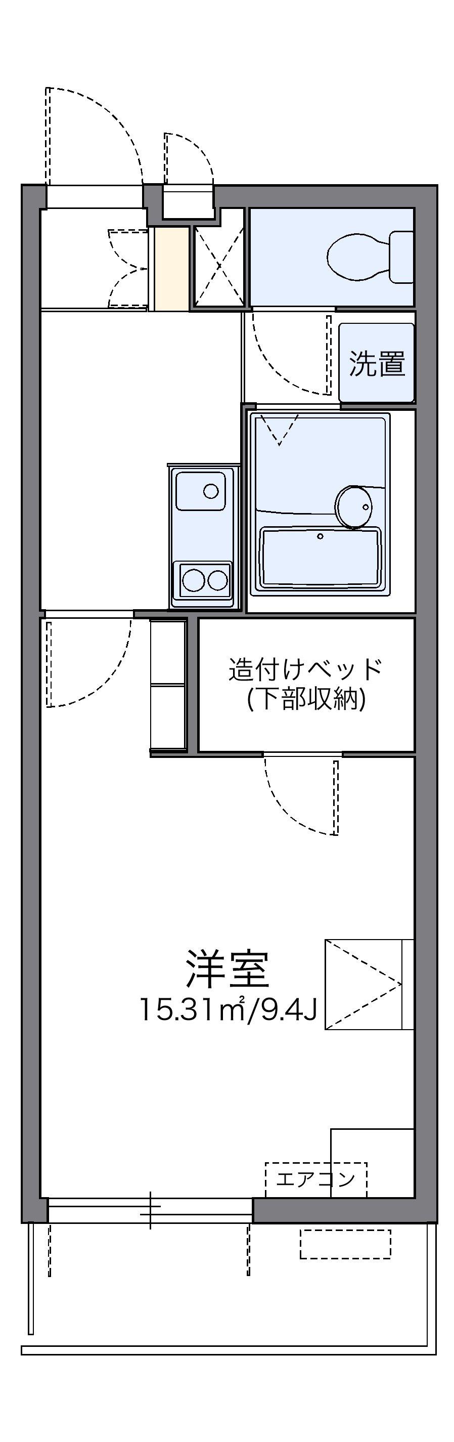 レオパレスセーグオリゾン(1K/4階)の間取り写真