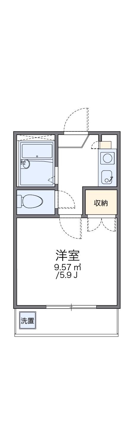 レオパレス中野第6(1K/2階)の間取り写真