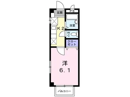 エクセレントA(1K/1階)の間取り写真
