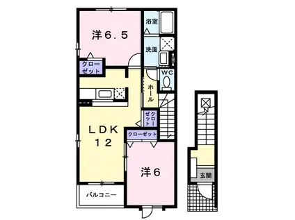 サングレイスC(2LDK/2階)の間取り写真