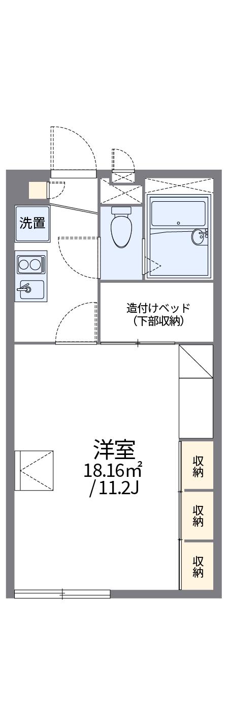 レオパレスOKURA(1K/2階)の間取り写真