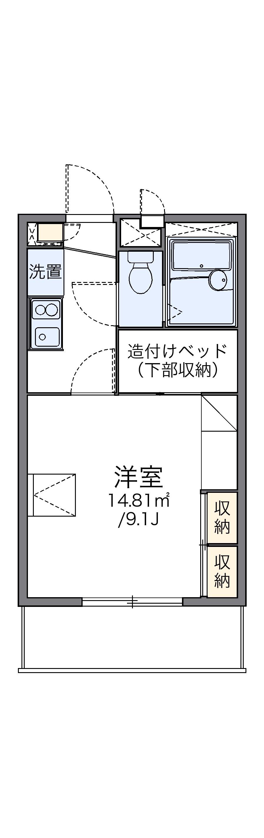 レオパレス浜野一丁目(1K/3階)の間取り写真