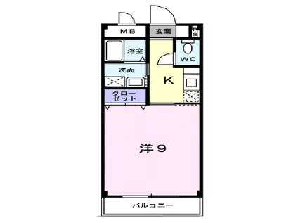 DEMAIN(1K/4階)の間取り写真