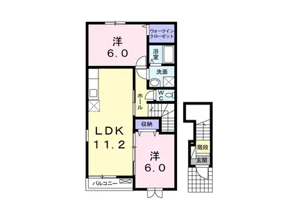 BAY-テラス(2LDK/2階)の間取り写真