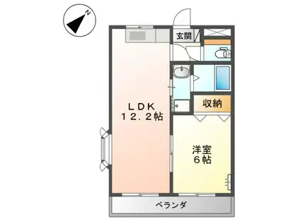 グランシャリオ(1LDK/2階)の間取り写真