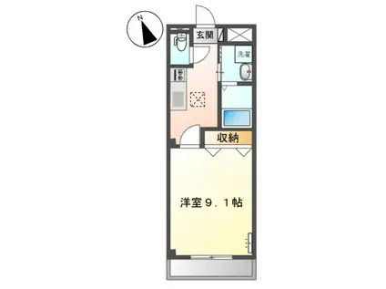 シャイン・ヴェルジェ(1K/1階)の間取り写真