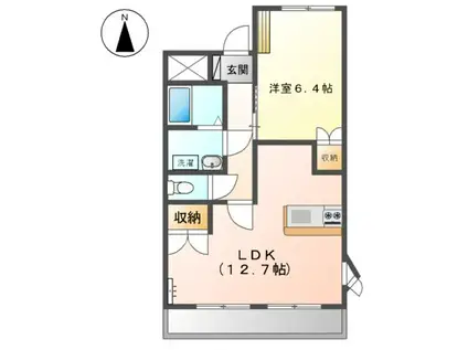 エルガーデン白石(1LDK/2階)の間取り写真