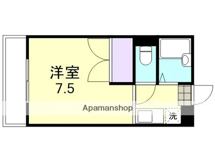 ソレイユ(ワンルーム/1階)の間取り写真