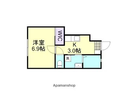 SUBLIME(1K/1階)の間取り写真