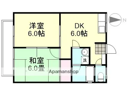 オオハシコーポ(2DK/2階)の間取り写真