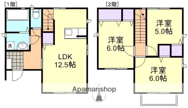 山陽本線 倉敷駅 徒歩12分 2階建 築10年(3LDK)の間取り写真