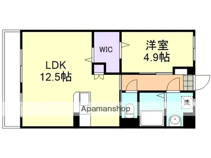 クオーレ清音(1LDK/2階)の間取り写真