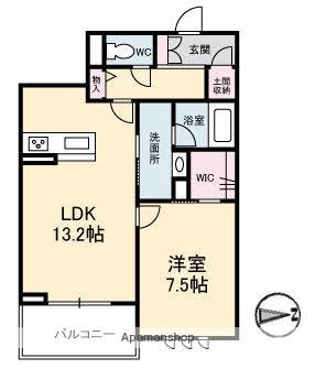 マグノリア カリーノ(1LDK/2階)の間取り写真