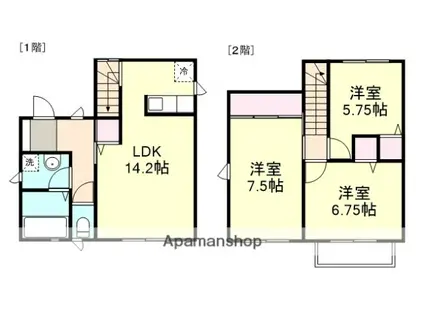 水島臨海鉄道 水島駅 徒歩32分 2階建 築3年(3LDK)の間取り写真