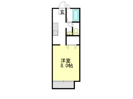 メルベイユ24(1K/1階)の間取り写真