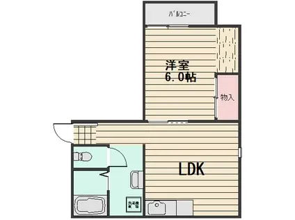 キウイヴィレッヂ(1LDK/2階)の間取り写真