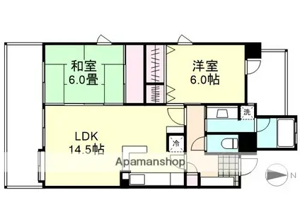 グランドール倉敷美和 301(2LDK/3階)の間取り写真