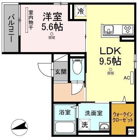 瀬戸内ハウジングⅡ(1LDK/3階)の間取り写真