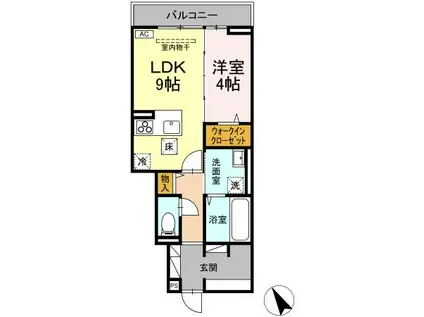 エルドール(1LDK/1階)の間取り写真