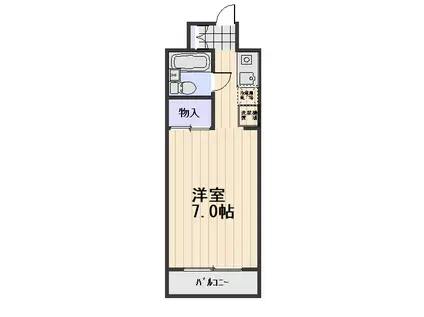 オークタウンマンション(1K/4階)の間取り写真
