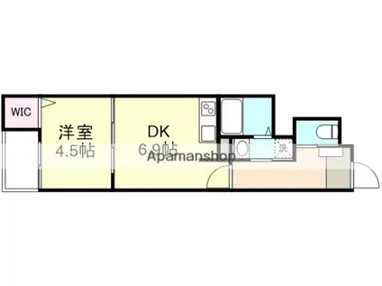 ナディア A(1DK/1階)の間取り写真