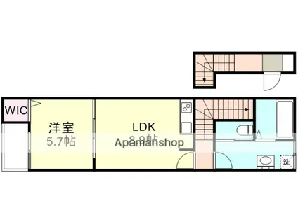 ナディア A(1LDK/2階)の間取り写真