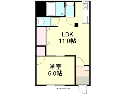 水島臨海鉄道 弥生駅 徒歩12分 1階建 築47年(1LDK)の間取り写真