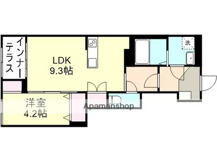メゾン・ド・コローレ(1LDK/1階)の間取り写真