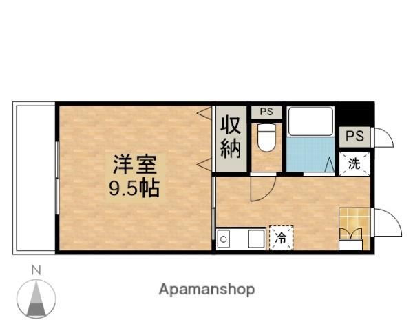 PALAZZOWAKO(1K/6階)の間取り写真