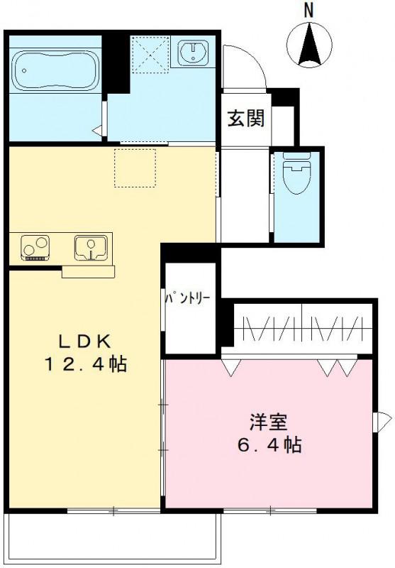 中仙道IORI Ⅲ(1LDK/1階)の間取り写真