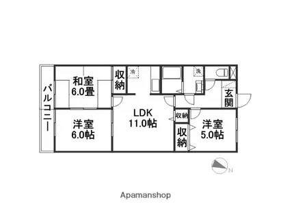 グランデパティオ参番館(3LDK/2階)の間取り写真