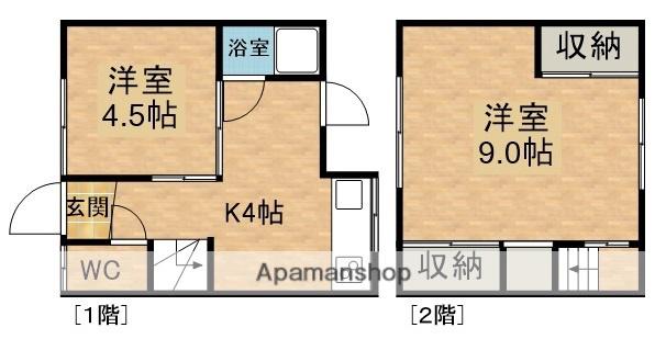 吉備線 備前三門駅 徒歩17分 2階建 築57年(2K)の間取り写真