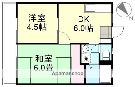 宮原マンション中島(2DK/2階)の間取り写真