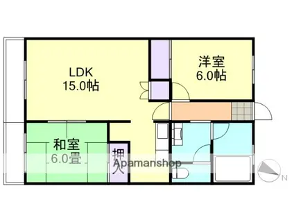 アジエンコーポ(2LDK/3階)の間取り写真