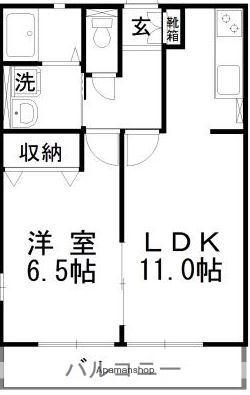 フリーダム(1LDK/1階)の間取り写真