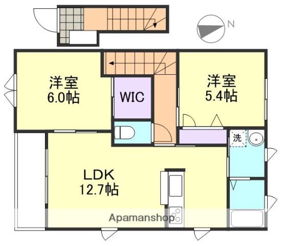 アンソレイユⅡA棟(2LDK/2階)の間取り写真