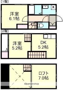 水島臨海鉄道 常盤駅(岡山) 徒歩3分 2階建 築20年(2SDK)の間取り写真