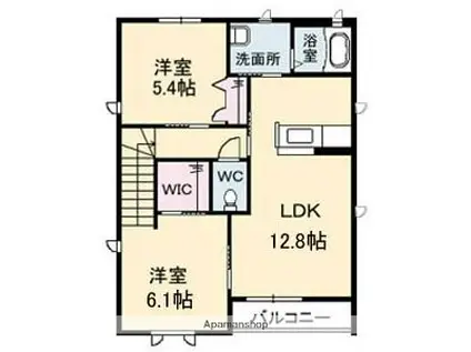 KO.レジデンスA棟(2LDK/2階)の間取り写真