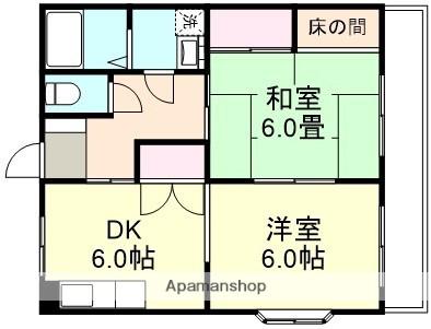 レジデンス家守(2DK/2階)の間取り写真
