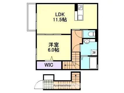 エスペランサ(1LDK/2階)の間取り写真