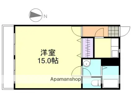 ブールバール(1K/3階)の間取り写真