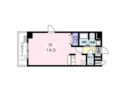 リョーアイ(ワンルーム/6階)の間取り写真