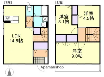 レトアテラス(3LDK/1階)の間取り写真
