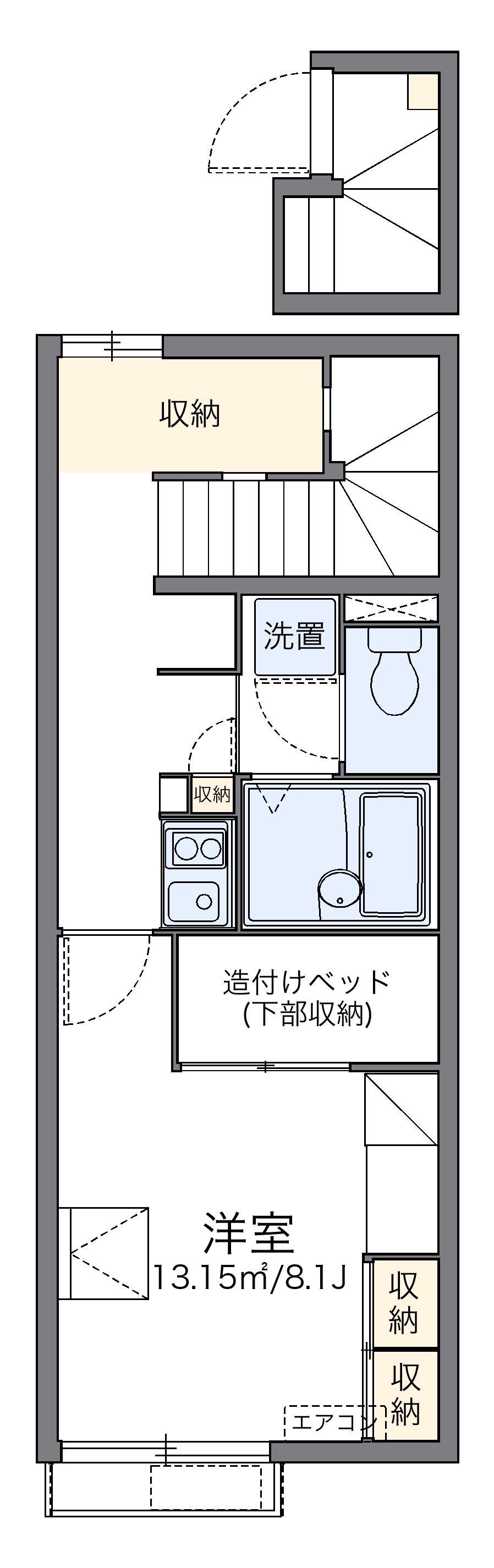 レオパレス天草Ⅰ(1K/2階)の間取り写真