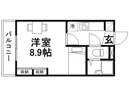 レオパレス花(1K/1階)の間取り写真