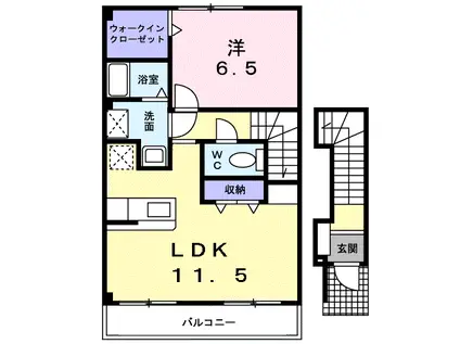ニルヴァーナ・ウーノ(1LDK/2階)の間取り写真
